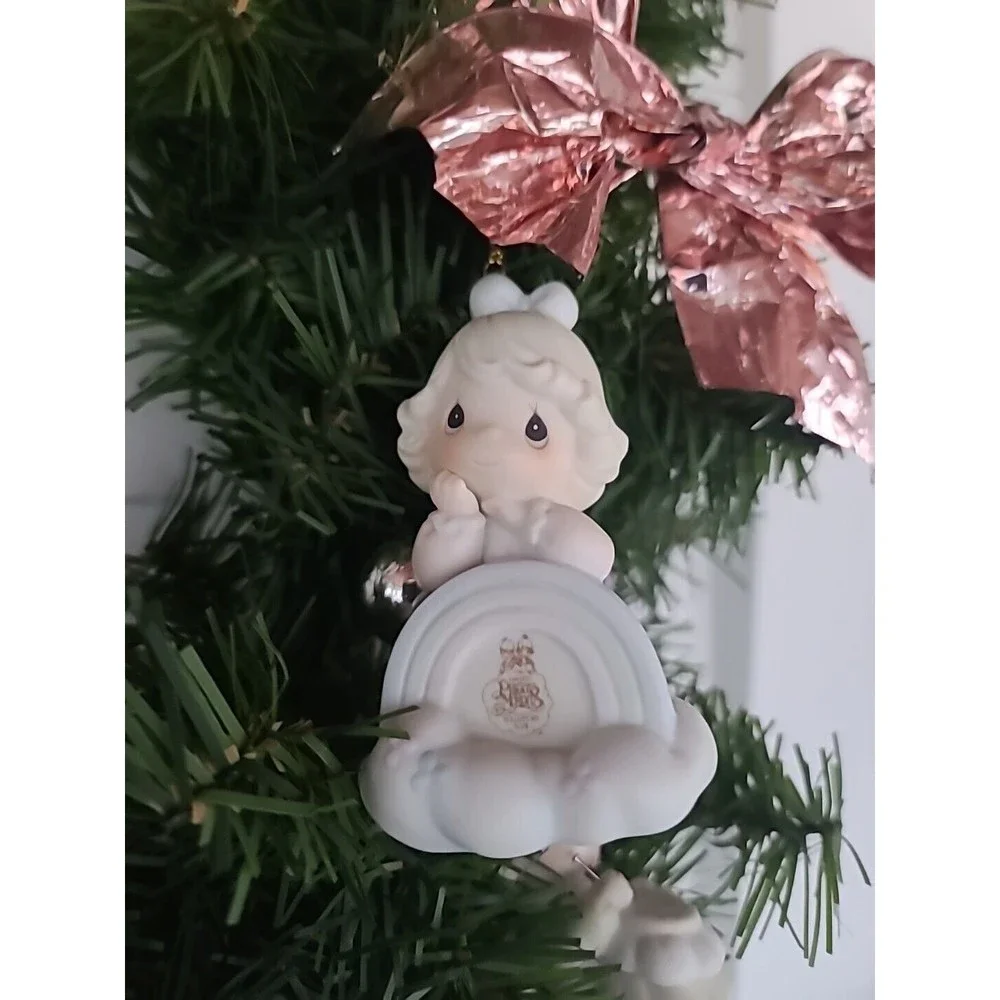 Vintage Precious Moments Handmade Christmas Wreath
